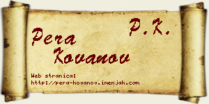Pera Kovanov vizit kartica